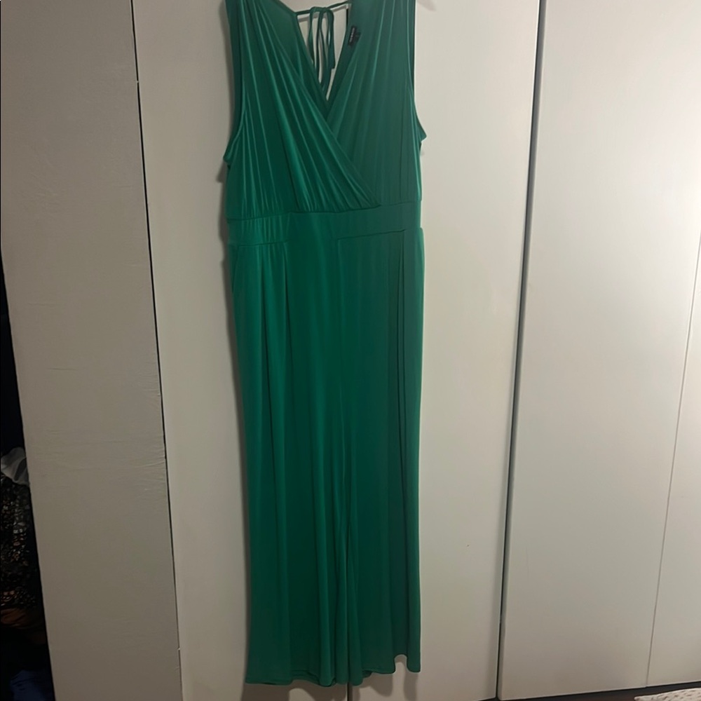Torrid Green Sleeveless V-Neck Jumpsuit